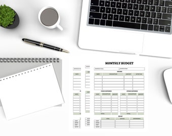 Printable Simple Monthly Budget, Personal Budget Template, Monthly PDF Budget Sheet, Income & Expense Tracker, Monthly Budget Recorder, PDF