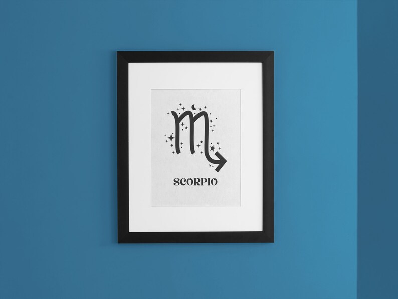 Scorpio Zodiac Printable Wall Art Zodiac Signs Digital Etsy Canada