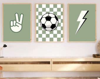 Fußball Bilder, Salbeigrüne Wand Kunst Print, Fotoalben Dekor (Instant Download)