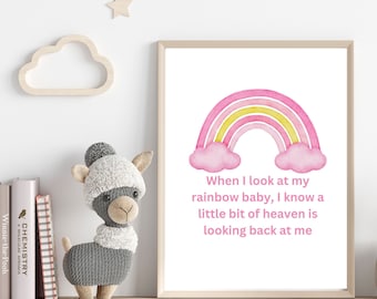 Rainbow Baby Keepsake, Nursery Wall Art, Girl's Room Decor
