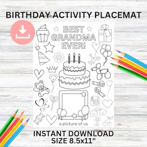Coloriage joyeux anniversaire grand-mère, cadeau d'anniversaire de grand-mère, meilleure grand-mère de tous les temps, anniversaire grand-mère à imprimer, cadeau d'anniversaire de petits-enfants