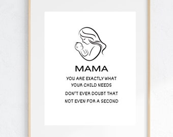 New Mom Affirmation Print, Minimalist Modern Wall Art (Digital Download)