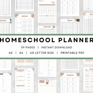 Lot d'agendas pour l'école à la maison, agenda de leçon minimaliste (PDF)