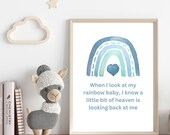Nursery Printable Wall Art, Rainbow Baby Boy, Gift, Instant Download