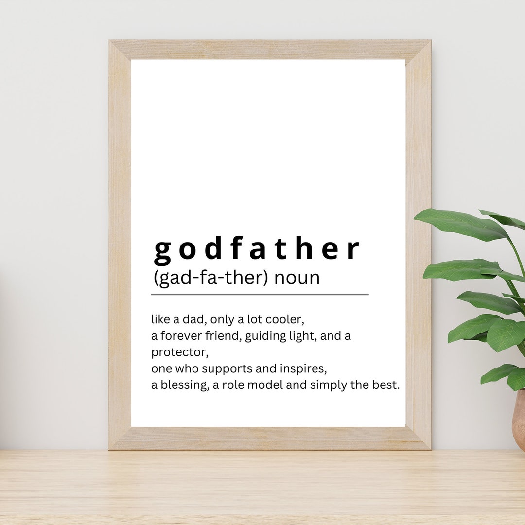 Godfather Definition Print, Godfather Poster, Gift for Godfather
