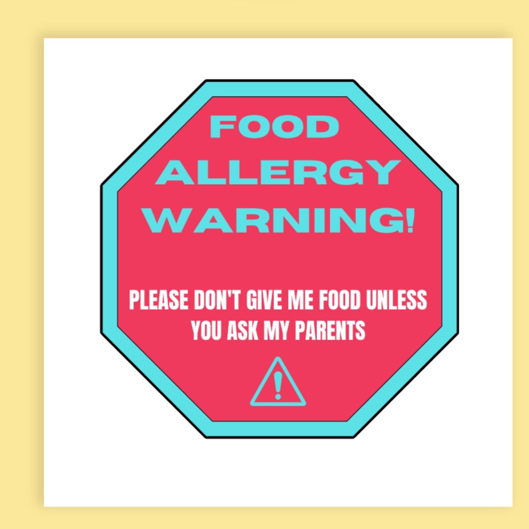 Food Allergy Warning Stickers, School Allergy Labels, Food Allergy