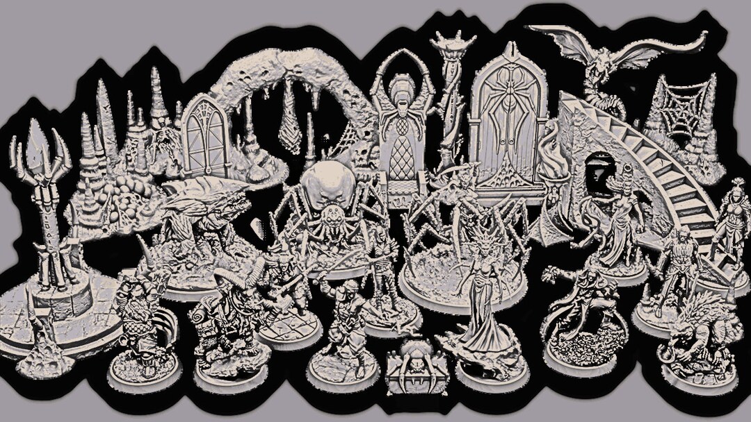 5. D&amp;D Minis 3D Miniatures STL Pack 3D Printer Files Stl - Etsy