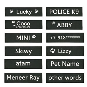 Personalized Patches For Military Dog Collar Harness Vest Sticker Label  Tactical Patch Bundle Name ID Stickers Pet Accessories – WingsPaws