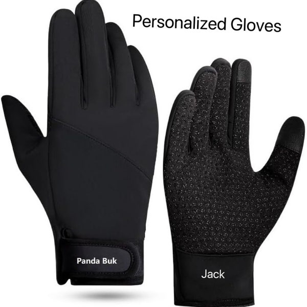 Gants d'hiver personnalisés, cadeau pour lui, étanche, thermique, écran tactile, coupe-vent, chaud, femme, course, conduite, cyclisme, homme, sport, noël