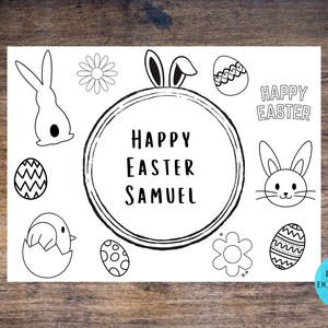 Easter Placemat & Coloring Sheet, Easter Dinner, Keep the Kids Busy, Printable, Digital Download