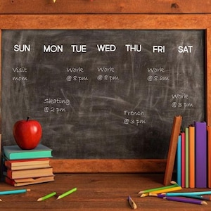 Kalenderdagen labelsticker voor whiteboard schoolbord - elegant schattig vinyl waterdicht