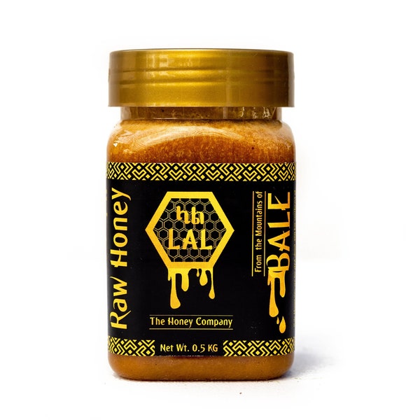 Ethiopian Raw Honey - Dark Honey - Pure Honey | Harvested From Bale Mountains, Ethiopia | Raw Unfiltered Honey| 1.1lbs Plastic Honey Jar