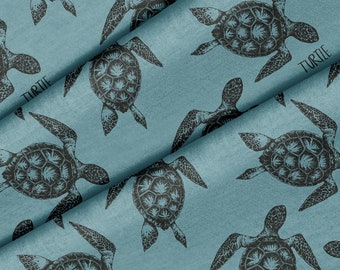 Cute Sea Turtle Theme Fabric, Premium Quality Fabric - For Quilting, DIY, Crafting Perfect For All Your Projects.