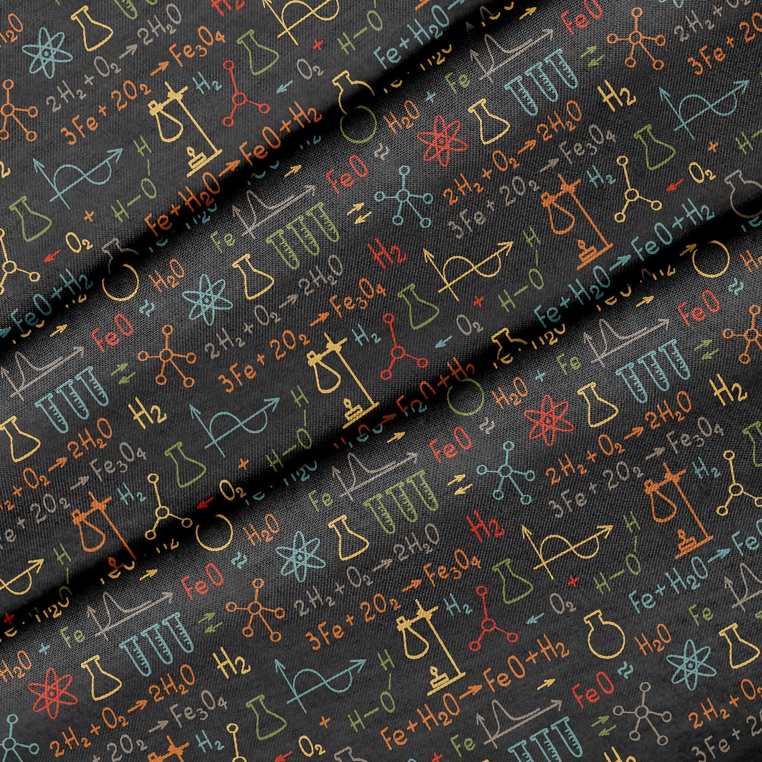 It’s Elementary Chemistry Lab White/Black - Rosemarie Lavin - PER QUARTER METRE It’s Elementary Chemistry Lab White/Black - Rosemarie Lavin - PER QUARTER METRE