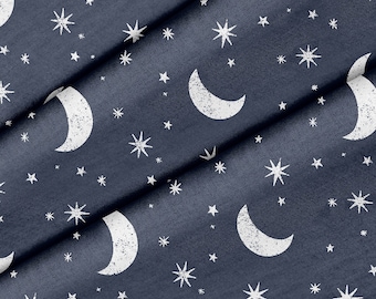 Moon Stars Theme Fabric, Premium Quality Fabric - For Quilting, DIY, Crafting Perfect For All Your Projects.