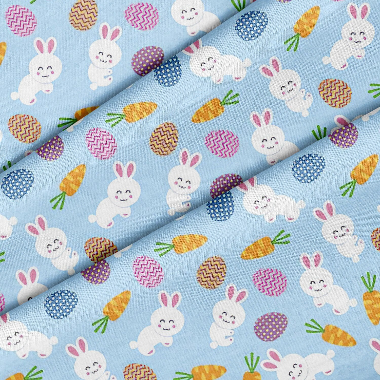 Easter Egg Bunny Theme Fabric, Premium Quality Fabric - for Quilting ...