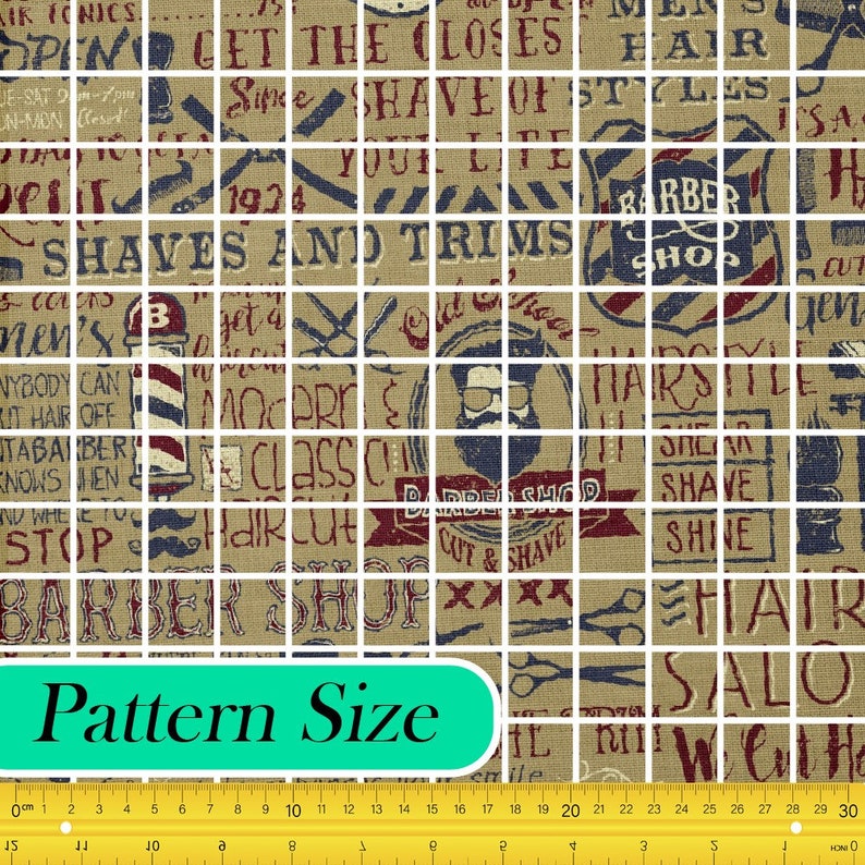 Trendy Barber Shop Theme Fabric, Premium Quality Fabric - for Quilting ...