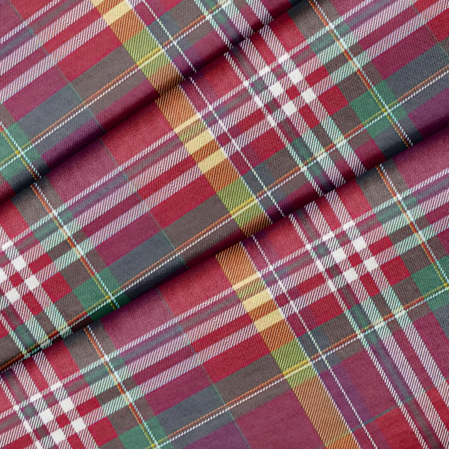 Pink Plaid Pattern Theme Fabric, Premium Quality Fabric - for Quilting ...