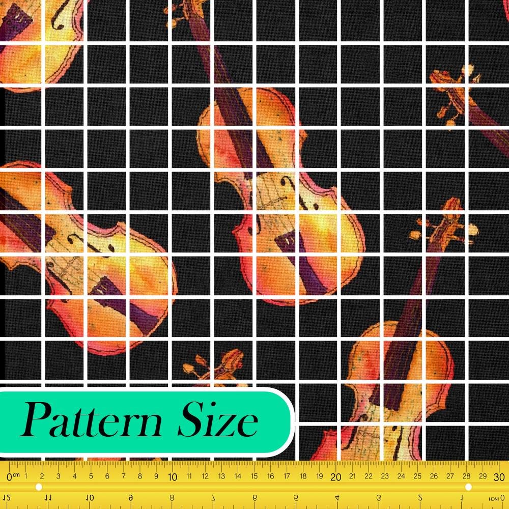 Violin Pattern Material Violin Instrument Design Theme Fabric, Premium Quality Fabric - for ...