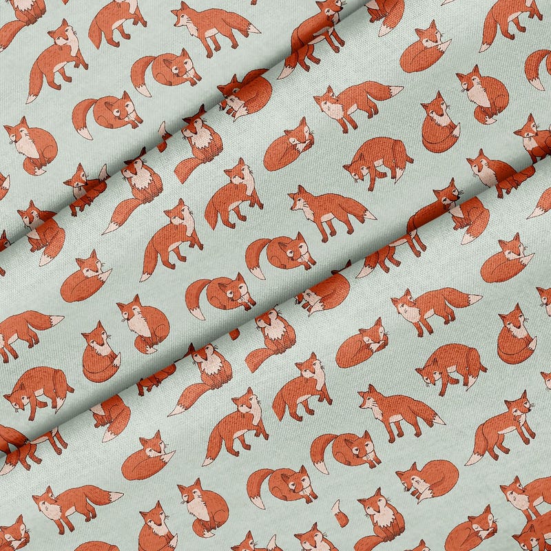 Fox Print Fabric - Etsy