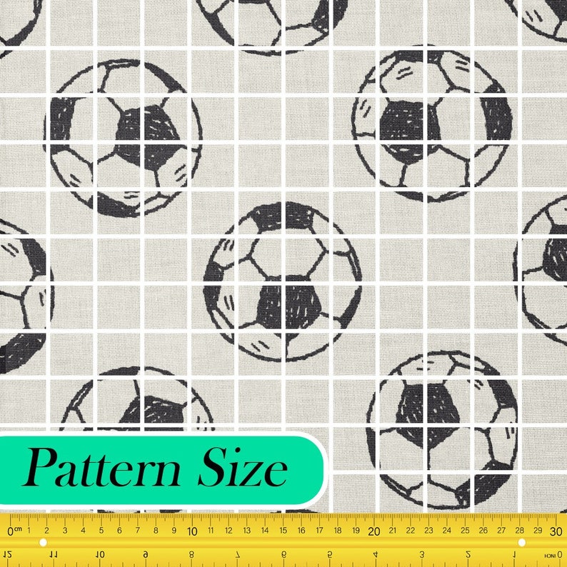 Soccer Ball Drawing Theme Fabric, Premium Quality Fabric - for Quilting ...