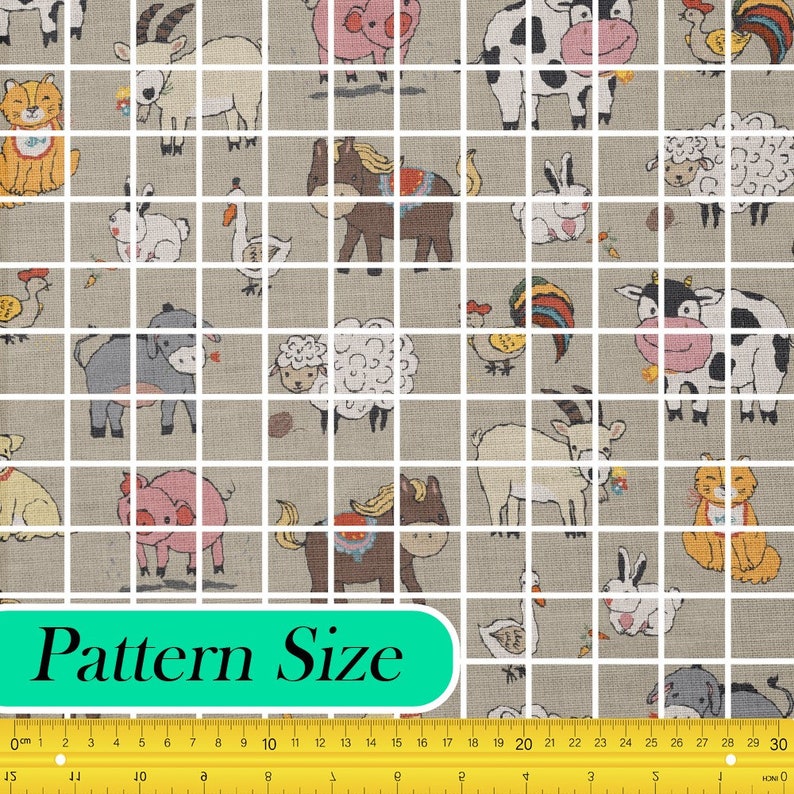Farm Animal Theme Fabric, Premium Quality Fabric for Quilting, DIY