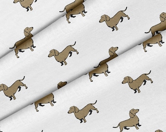 Dachshund Dog Theme Fabric, Premium Quality Fabric - For Quilting, DIY, Crafting Perfect For All Your Projects.