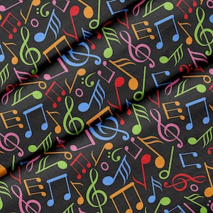 Tessuto con tema note musicali, tessuto di qualità premium, per quilting, fai da te, artigianato, perfetto per tutti i tuoi progetti.
