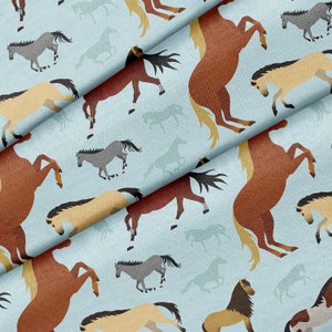 Galloping Horses Theme Fabric, Premium Quality Fabric - For Quilting, DIY, Crafting Perfect For All Your Projects.
