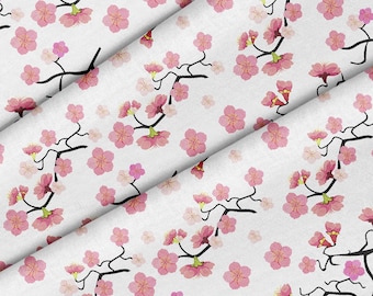 Sakura Cherry Blossom Theme Fabric, Premium Quality Fabric - For Quilting, DIY, Crafting Perfect For All Your Projects.