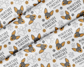 Miniature Pinscher Dog Theme Fabric, Premium Quality Fabric - For Quilting, DIY, Crafting Perfect For All Your Projects.