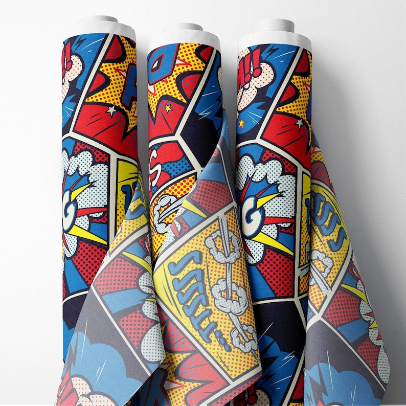 Retro Comic Book Strip Theme Fabric, Premium Quality Fabric - for ...