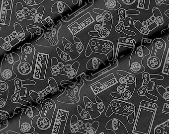 Video Game Console Theme Fabric, Premium Quality Fabric - For Quilting, DIY, Crafting Perfect For All Your Projects.