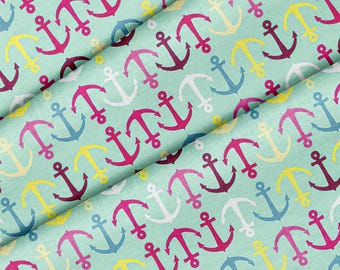 Colorful Anchors Theme Fabric, Premium Quality Fabric - For Quilting, DIY, Crafting Perfect For All Your Projects.