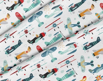 Cute Airplanes Theme Fabric, Premium Quality Fabric - For Quilting, DIY, Crafting Perfect For All Your Projects.