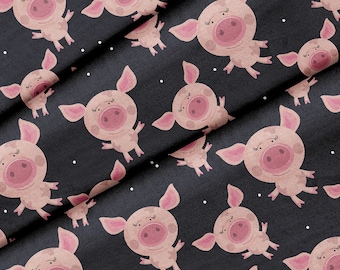 Tessuto con tema adorabili maialini, tessuto di qualità premium, per quilting, fai da te e artigianato, perfetto per tutti i tuoi progetti.