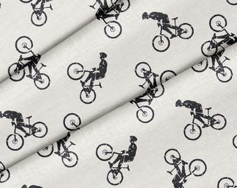 BMX Bike Theme Fabric, Premium Quality Fabric - For Quilting, DIY, Crafting Perfect For All Your Projects.