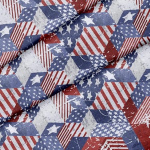 Tessuto con motivo bandiera USA ad acquerello, tessuto di alta qualità - Ideale per quilting, fai da te e lavori creativi. Perfetto per tutti i tuoi progetti.