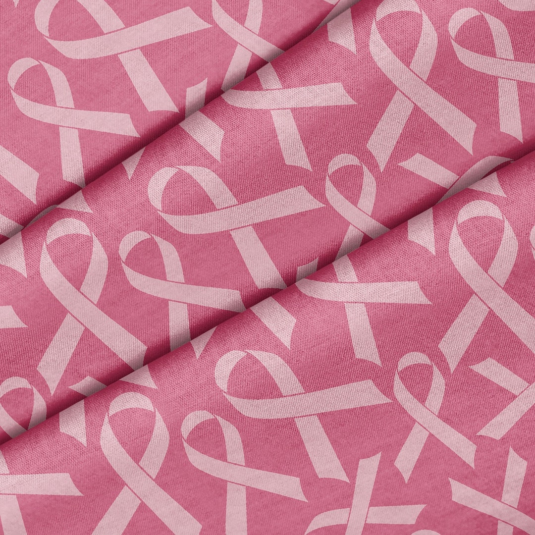 Breast Cancer Ribbon Theme Fabric, Premium Quality Fabric - for ...