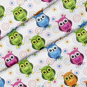 Adorable Owl Theme Fabric, Premium Quality Fabric - For Quilting, DIY, Crafting Perfect For All Your Projects.
