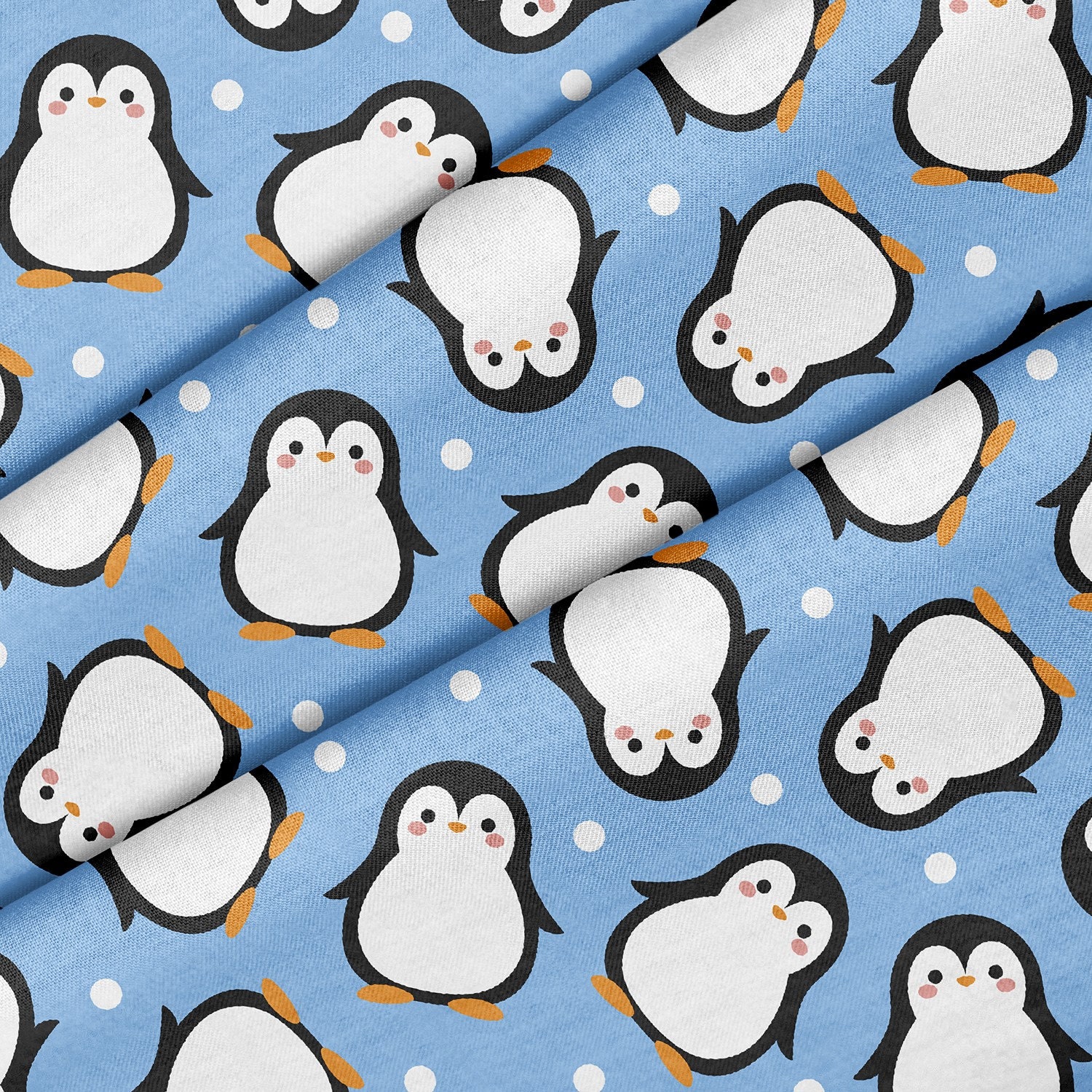Baby Penguins Theme Fabric, Premium Quality Fabric - For Quilting, DIY, Crafting Perfect For All Your Projects.