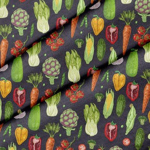 Variety Of Vegetables Theme Fabric, Premium Quality Fabric - For Quilting, DIY, Crafting Perfect For All Your Projects.