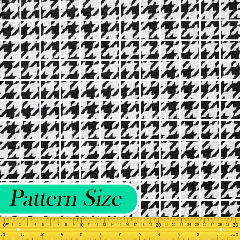 Houndstooth Pattern Theme Fabric, Premium Quality Fabric - for Quilting ...
