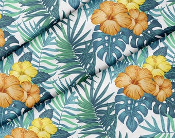 Exotic Hawaiian Flower Theme Fabric, Premium Quality Fabric - For Quilting, DIY, Crafting Perfect For All Your Projects.