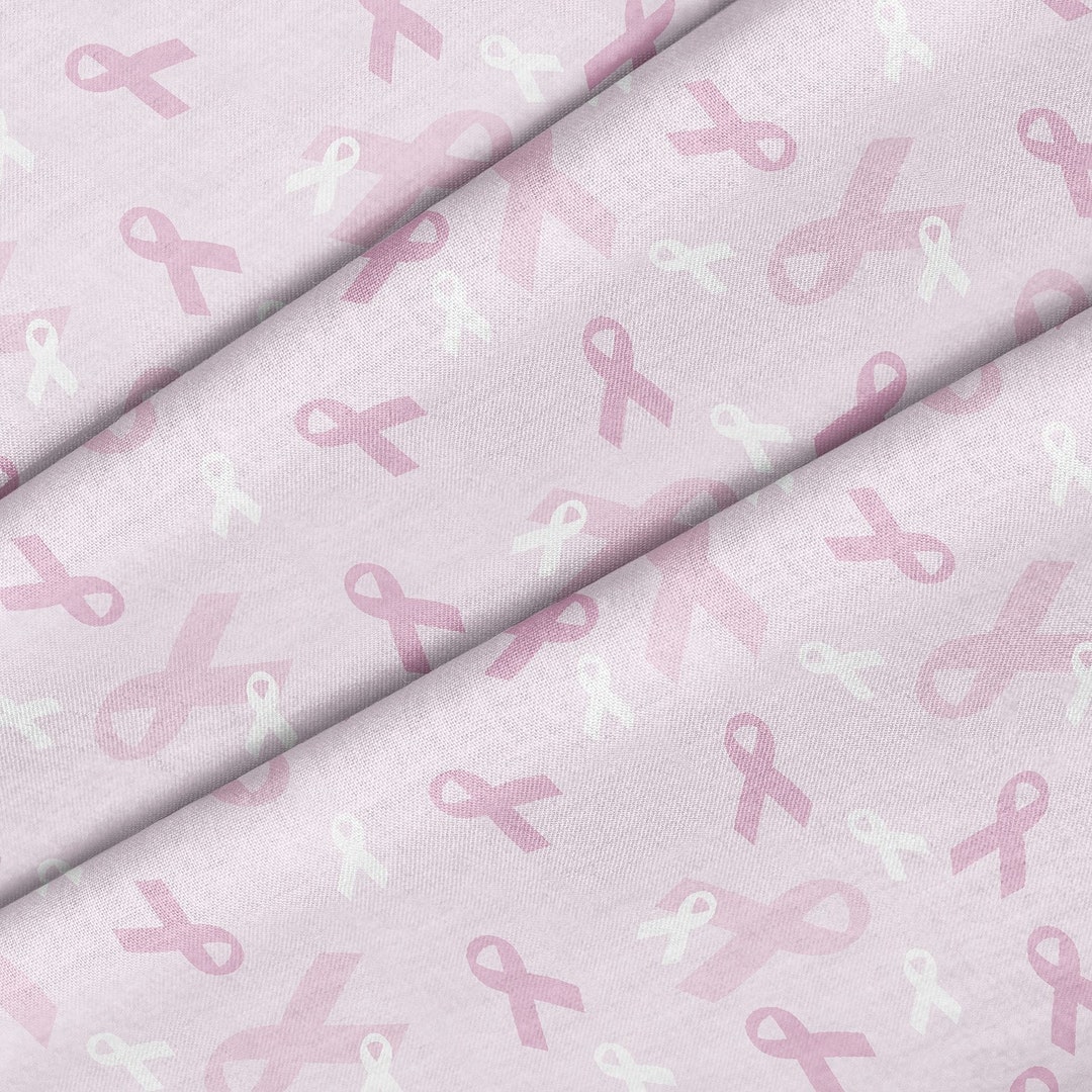 Breast Cancer Ribbon Theme Fabric, Premium Quality Fabric - for ...