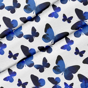 Blue Butterfly Theme Fabric, Premium Quality Fabric - For Quilting, DIY, Crafting Perfect For All Your Projects.