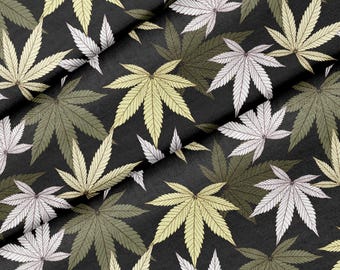 Marijuana Leaf Theme Fabric, Premium Quality Fabric - For Quilting, DIY, Crafting Perfect For All Your Projects.