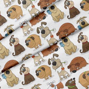 Tecido com tema de cachorro de desenho animado pateta, tecido de qualidade premium - para quilting, faça você mesmo, artesanato, perfeito para todos os seus projetos.