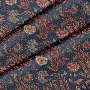 Blue Floral Theme Fabric, Premium Quality Fabric - For Quilting, DIY, Crafting Perfect For All Your Projects.