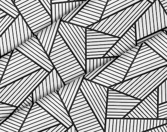 Black And White Abstract Pattern Fabric, Premium Quality Fabric - For Quilting, DIY, Crafting Perfect For All Your Projects.